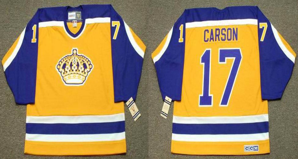 2019 Men Los Angeles Kings 17 Carson Yellow CCM NHL jerseys